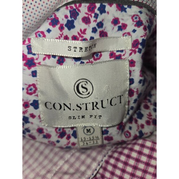 Con.Struct Mens Slim Fit Gingham Shirt Medium Stretch - Picture 6 of 8